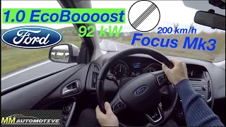 2016 Ford Focus 1.0 EcoBoost POV Test Drive + Acceleration 0 - 200 km/h