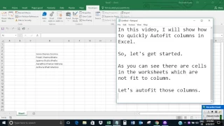 Quickly Auto Fit columns in Excel using VBA