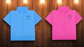 Paper Shirt Making - DIY Origami How To Make a Shirt With Color Paper