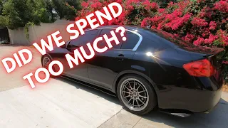 HOW MUCH I SPENT ON MY G37 SEDAN!!