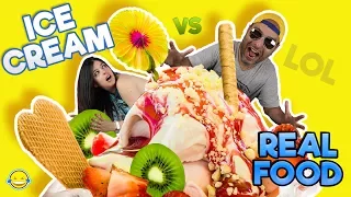 HELADO vs REALIDAD!! Ice Cream vs Real Food!!probamos helados