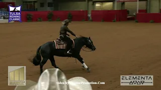 Xtra Wimpys Catalyst shown by Trevor Dare   2019 Tulsa Reining Classic Open Derby