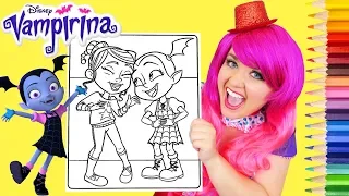 Coloring Vampirina & Poppy Disney Coloring Page Prismacolor Pencils | KiMMi THE CLOWN