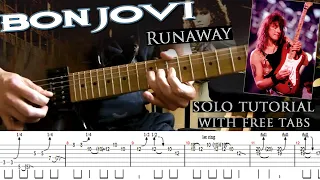 Bon Jovi - Runaway guitar solo lesson (with tablatures and backing tracks)