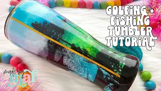 Golfing & Fishing Alcohol Ink Tumbler Tutorial