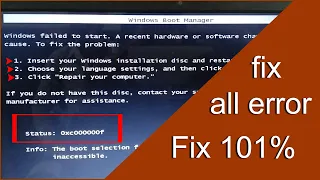 Fix Windows failed to start. A recent hardware or software change might be the cause