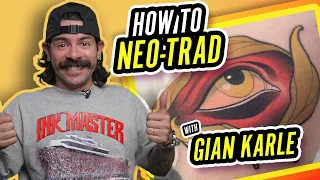 How To Tattoo a Neo-Traditional Piece | Tattoo Tutorial Takeover ft Gian Karle