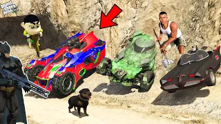 GTA 5: FRANKLIN AND SHINCHAN Found BURIED "BATMANS BATMOBILE SUPERCARS" in GTA 5! (GTA 5 mods)