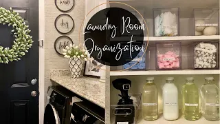 Laundry Organization| Decorate with Me|Small Laundry Room Inspiration