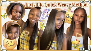 ✨Tutorial How To: Middle Part Quick Weave | Natural Hair w/Leave Out Ft.#ULAHAIR