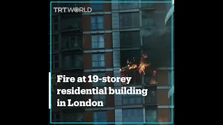 Fire breaks out at a high-rise London tower block