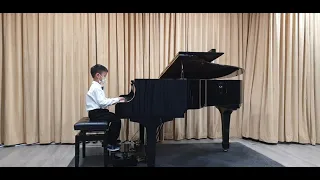 Samuel Beh (5) performs Szocske, No 15 from 22 Kis Zongoradarab, by Lajos Papp