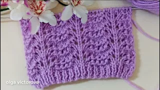 УЖ ОЧЕНЬ ОН МНЕ НРАВИТСЯ! АЖУРНЫЙ УЗОР 1032 Узоры спицами KNITTING PATTERN