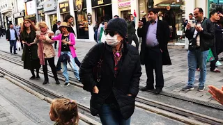 Googoosh walking in Taksim, Istanbul