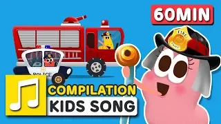 WHEELS ON THE CAR COMPILATION | LARVA KIDS | SUPER BEST SONGS FOR KIDS |  LEARNING SONG