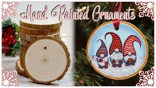 Hand Painted Wood Christmas Ornaments | DIY Holiday