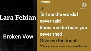 Lara Fabian - Broken Vow Karaoke (Lower Key)