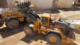 Brand New Volvo L350H Wheel Loader Loading Caterpillar 773D Dumper - Birros Marble Quarries - 4k