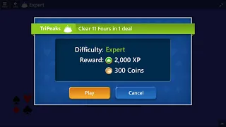 Microsoft Solitaire Collection | TriPeaks - Expert | September 14, 2017 | Daily Challenges