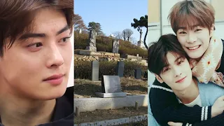 Cha Eun Woo Cries as he Visit Moonbin's Memorial & Writes a Farewell Letter for Him