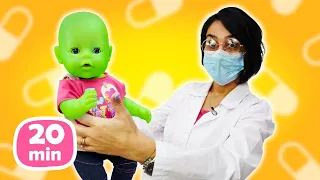 Giochi del dottore con le bambole Baby Born. Come una mamma. I migliori episodi di show per bambini