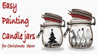 Candle Jar Decoration Ideas For Christmas, Part 5, Video83 #christmascraft#nikiorigami#origami