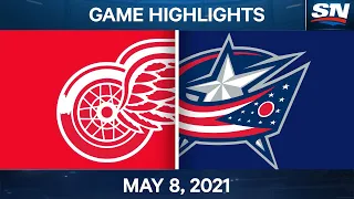 NHL Game Highlights | Red Wings vs. Blue Jackets - May 8, 2021