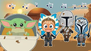 FIVE LITTLE BABIES 🛸 With Grogu and his friends 🎵 Star Wars Song