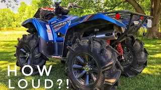 Barker Exhaust is CRAZY LOUD!!  Beast Mode Yamaha Grizzly mudding with new Barker and EHS Tuner.