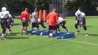 Auburn defensive line goes through position drills