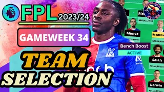 ✅BENCH BOOST✅ | DOUBLE GW34 TEAM SELECTION | FPL 23/24