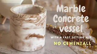 DIY Marble concrete candle vessel with fast setting mix ! No CementAll.