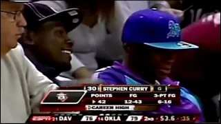 Rare Steph Curry in College, Kevin Durant Watching Him Play!