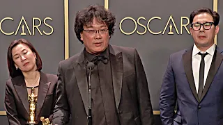 Oscars 2020 PARASITE Kwak Sin Ae, Bong Joon Ho and Han Jin Won - Winner Speech