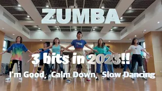 [ZUMBA] 10min!!// 3 Hits in 2023 // I'm good /David Guetta// Calm down / Rema// Slow Dancing//V