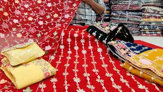 लाईन से बिकते है ऐसे सूट GST FREE 🆓 Wholesale fancy cotton ladies suit market in delhi chandni chowk