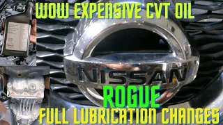 2016 Nissan Rogue CVT transfer case rear differential and engine oil change. Transfer case was dirty