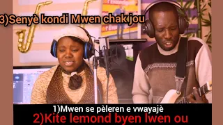 1)Mwen se pèleren e vayajè.2) kite lemond byen lwen ou.3) Senyè kondi Mwen chak jou.