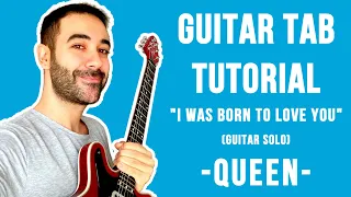 Queen - I Was Born To Love You | Guitar Tab With On-Screen Solo Lesson/Turtorial