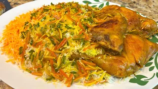 Shirin Polo (Sweet Rice with Chicken) - Cooking with Yousef