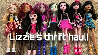 LIZZIE’S BIG MONSTER HIGH AND EVER AFTER HIGH THRIFT HAUL | first wave Draculaura!