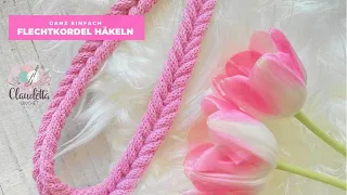 Einfache FLECHTKORDEL häkeln / Taschenhenkel häkeln super schnell