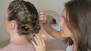 ASMR Perfectionist Twin French Braiding With Matching Buns | Bobby Pinning, Mini Combing, Final Look