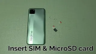 Realme C11: Insert SIM & MicroSD card