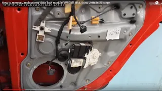 How to remove / replace rear door lock module VW Golf Mk4, Bora, Jetta in 25 steps