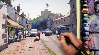 EASY WATERCOLOR - Street Scene Painting by Tim Wilmot