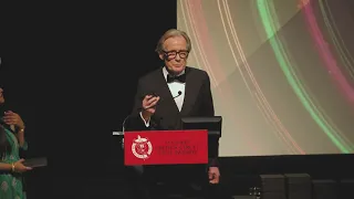 Bill Nighy accepts his award at 43rd The Film Critics' Circle Awards