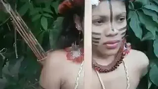 Close up of one of the Lokono Arawak actresses in the documentary