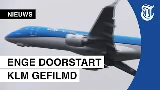 Storm speelt met KLM-toestel