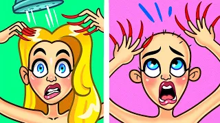 Funny Long Vs Short Hair Problem | Cool Girl Beauty Hacks | Makeover Fails By Avocado Family